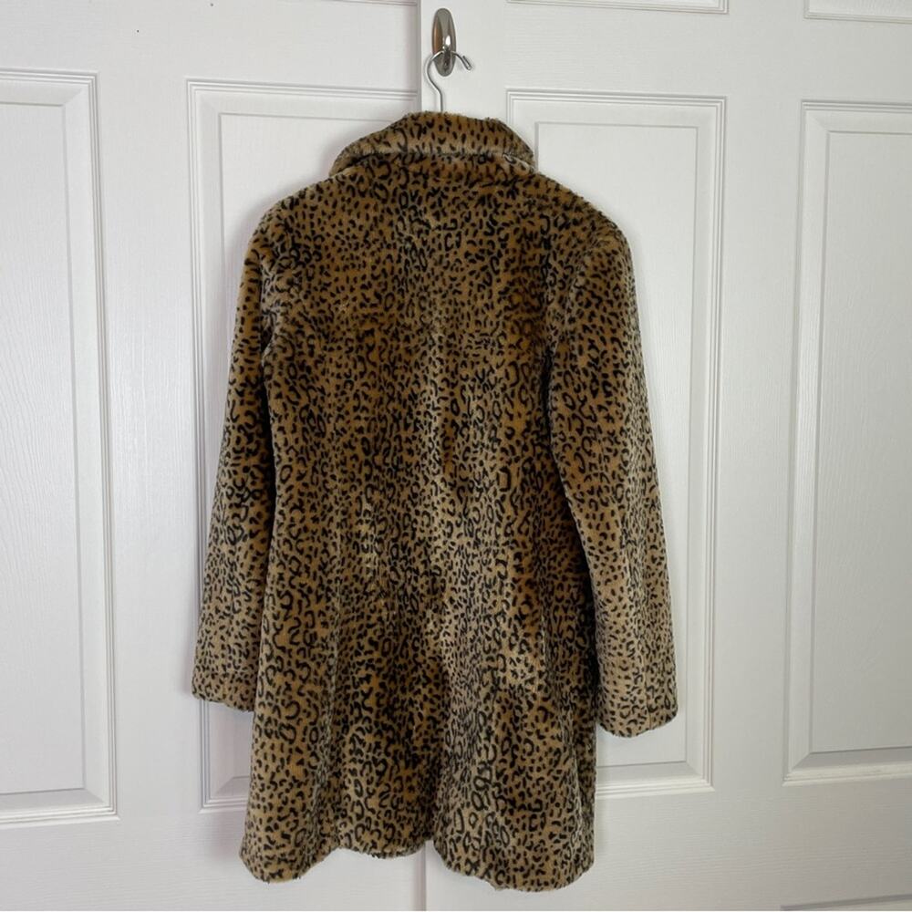 Kristen Blake Leopard Faux Fur Coat Glam Statement Mid-Length Size S - Picture 4 of 9